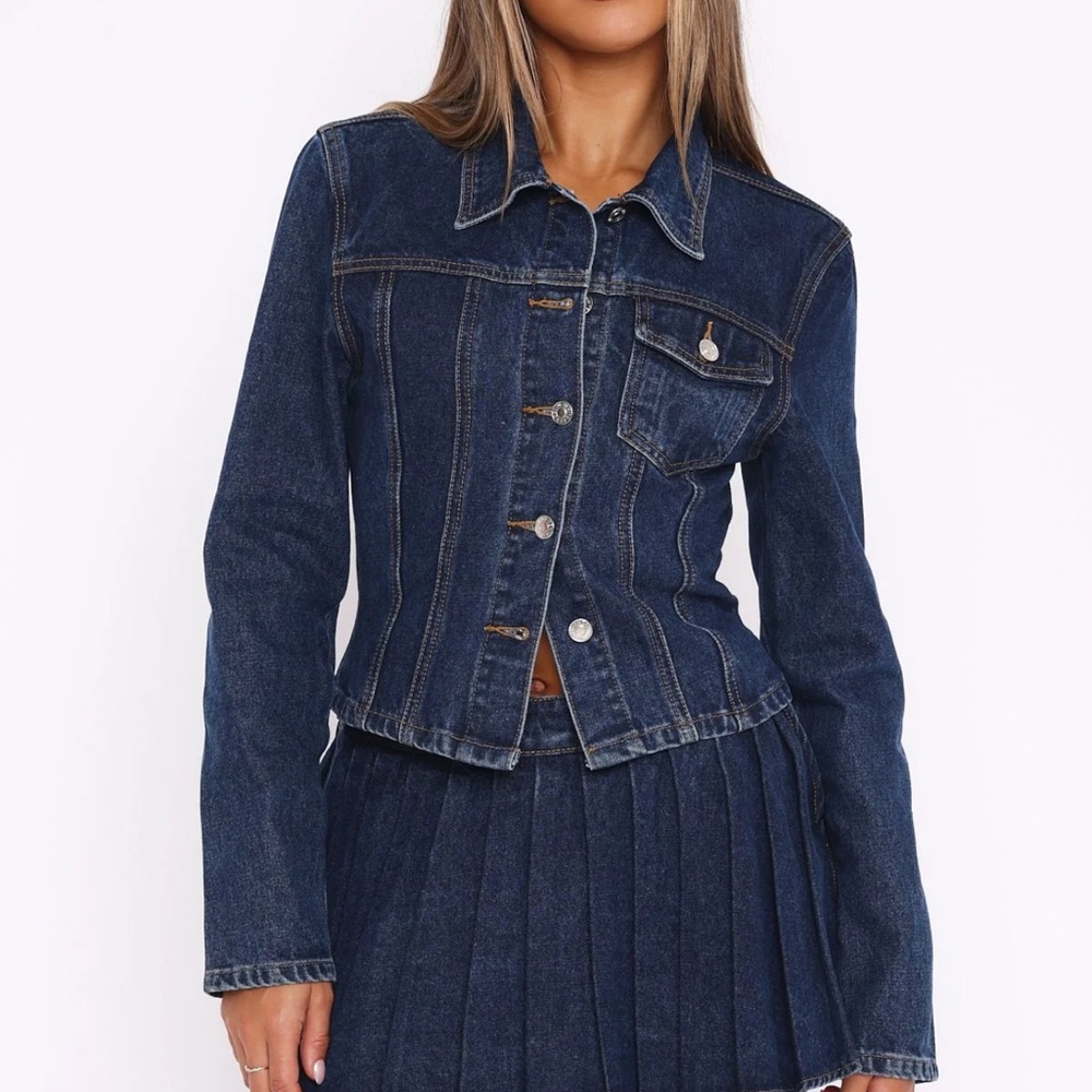 White Fox Boutique Dark Blue Jean Jacket